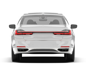 Plakat White luxury car isolated on transparent background. 3d rendering - illustration