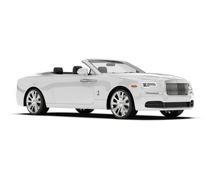 Fototapeta na wymiar White luxury car isolated on transparent background. 3d rendering - illustration