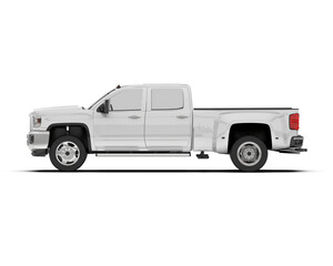 White pickup truck  isolated on transparent background. 3d rendering - illustration © Elena
