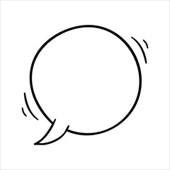 Speech bubble icon, isolated. Hand drawn vector illustration