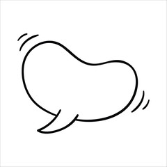 Speech bubble icon, isolated. Hand drawn vector illustration