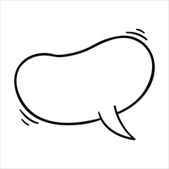 Speech bubble icon, isolated. Hand drawn vector illustration