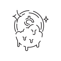 Money crime line icons. Fraud, Online thief and Steal cash set. Phishing robbery, launder money crime and tax offense line icons. Financial evasion, online fraud and wallet cash. Vector