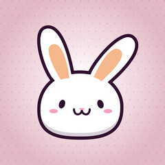 Cute character kawaii bunny happy vetor