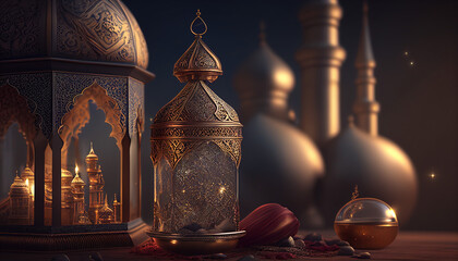 Islamic Ramadan background realistic illustration AI generated