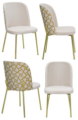 Chair for home or cafe. Interior element. Isolated from the background. From different angles