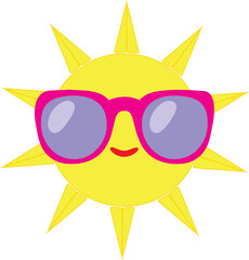 smiling sun wearing sunglasses illustration