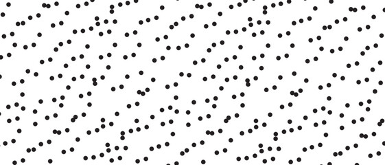 Black polka dot pattern on white background. Straight dot pattern for backdrop and wallpaper template. Simple classic polka dot lines with repeat stripes texture. Polka background, vector illustration