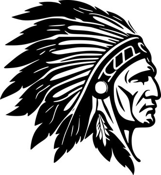 Chiefs - Black and White Isolated Icon - Vector illustration