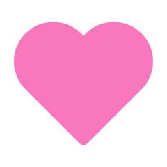 Bright pink heart on white square background 