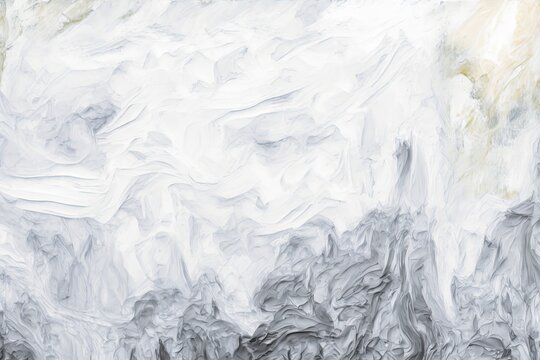 Background of an abstract oil painting in white and grey. Generative AI