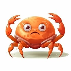 Adorable and Amusing Crab Cartoon on a Clean Background, Generative AI