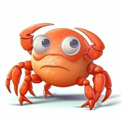 Adorable and Amusing Crab Cartoon on a Clean Background, Generative AI