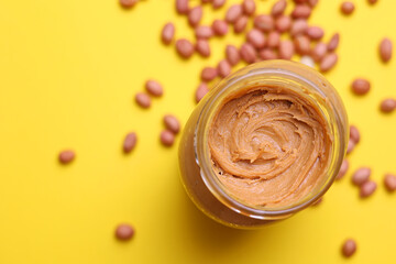 peanut butter on a colored background