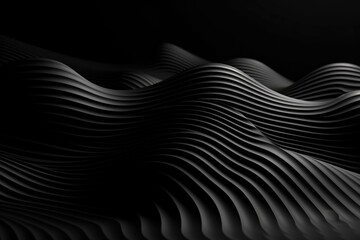 Wavy Black Textured Metallic 3D Background