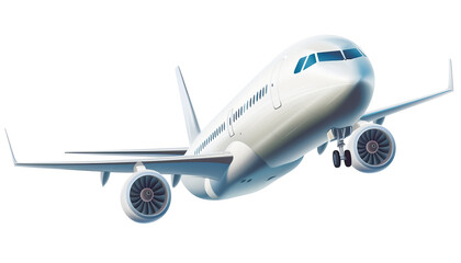 3D White Glossy Commercial Jet Airplane, 3d illustration