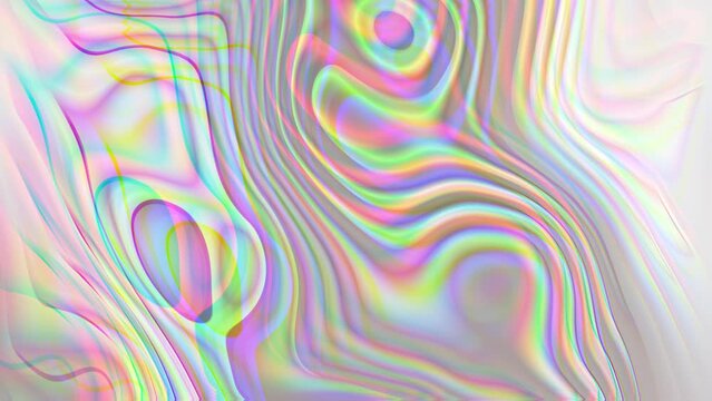 Seamless bright pearl iridescent fluid illusion jewels background. Looped substance pearl white milk iridescent 4K motion graphic. High quality 4k video
