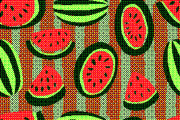 Seamless watermelons pattern.