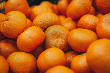 Fresh mandarin oranges fruit or tangerines, as background