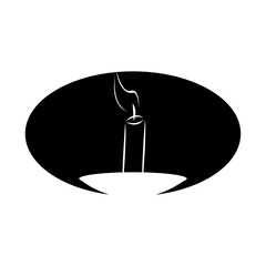 Old fashioned lit candle