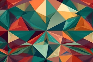 Vibrant Geometric Shapes in Abstract Background, Generative AI