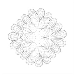 Printable Decorative Doodle flowers in black and white for coloringbook, cover or background. Hand drawn sketch for adult anti stress coloring page vector.