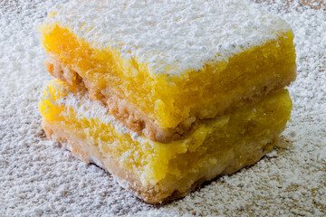 100mm Macro Lemon Bars , 2 layers, with powered sugar 