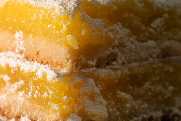 100mm Macro Lemon Bars , multi-layers, with powered sugar 