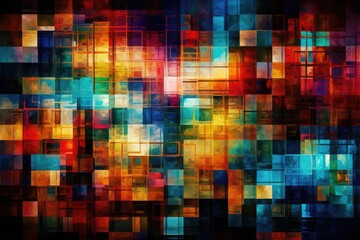 vibrant abstract background with colorful squares. Generative AI