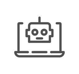 Artificial intelligence related icon outline and linear vector.