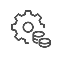Obraz premium Gear related icon outline and linear vector.