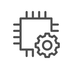Gear related icon outline and linear vector.
