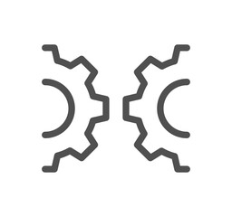 Gear related icon outline and linear vector.