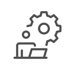 Gear related icon outline and linear vector.