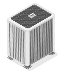 HVAC Heating Ventilation and Air Conditioning system isometric isolated