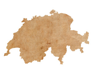 map of Switzerland on old brown grunge paper