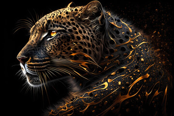 Gold Black Jaguar Art Generation