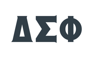 Delta sigma phi greek letters, ΔΣΦ greek letters - obrazy, fototapety, plakaty