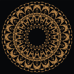 Gold mandala on a black background