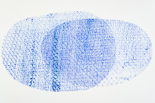 background with frottage overlapping blue shapes