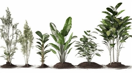 Fototapeta premium Green Grass Borders With Isolated White Background With Gradient Mesh, Vector Illustration, Generative AI 