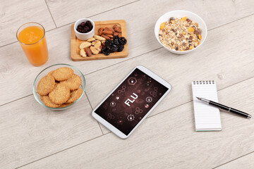 Healthy Tablet Pc compostion, immune system boost concept