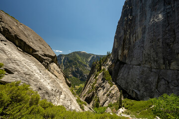 Yosemite Falls Trail Begins To Drops Into The Valley Below