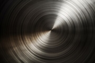 circular metal object on black background. Generative AI