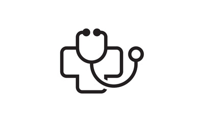 stethoscope logo healthcare and medical design vector illustration