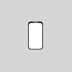 Smartphone screen on white  background suitable to make good mockup.Mobile display in flat style. Device front view phone display.Content for technology realistic models smartphone.Smartphone mockup.