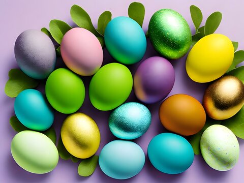Easter Eggs Background. Colorful Easter Eggs.