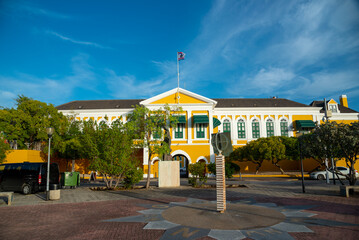 Curacao government building in the historic city center.Willemstad.Netherlands Antilles. July 27,...