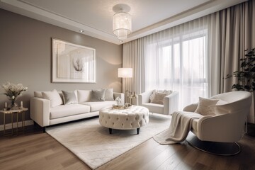 Modern living room interior Generative AI