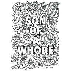 Motivational Swear Word Coloring Book Page for Adult